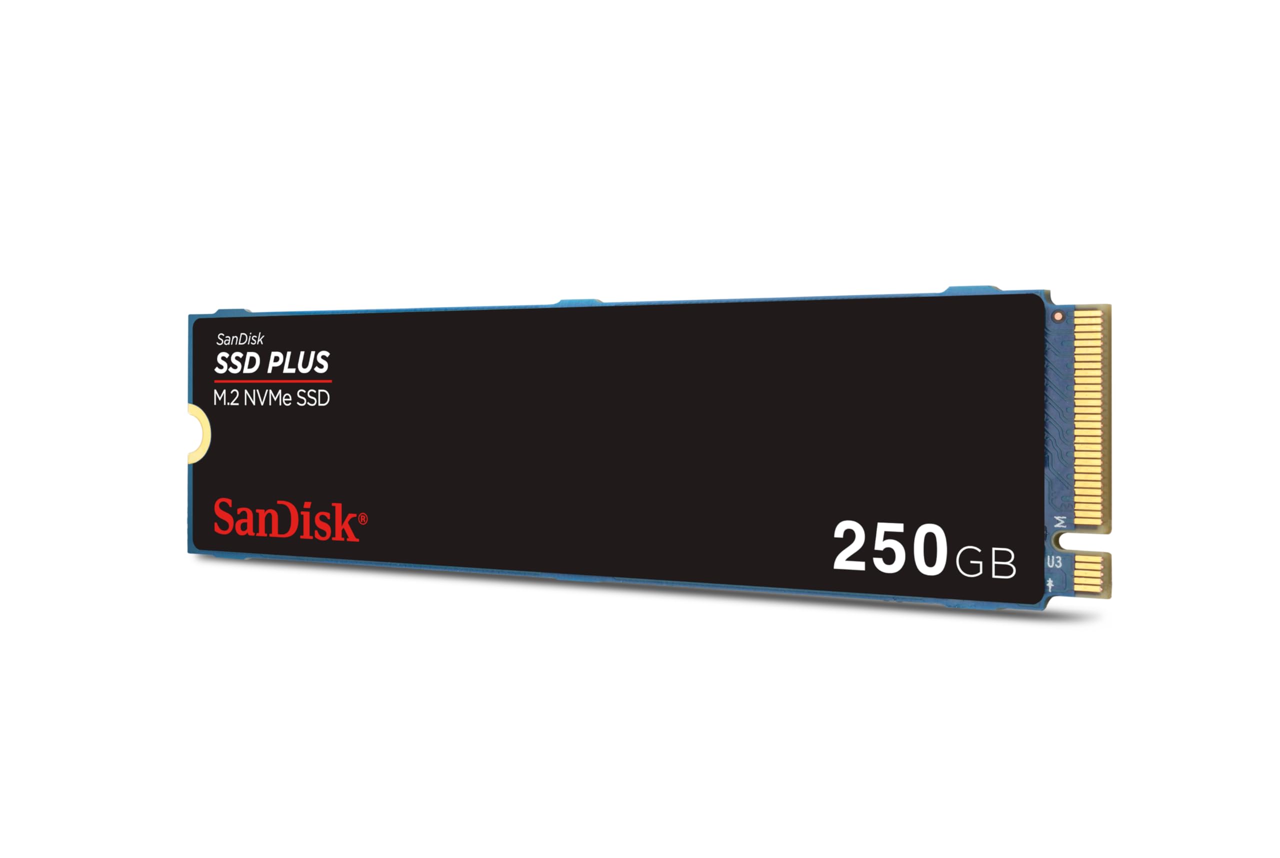 SanDisk 250GB SSD Plus M.2 NVMe SSD - PCIE Gen 3.0, Up to 2,400 MB/s - Internal Solid State Drive - SDSSDA3N-250G-G26