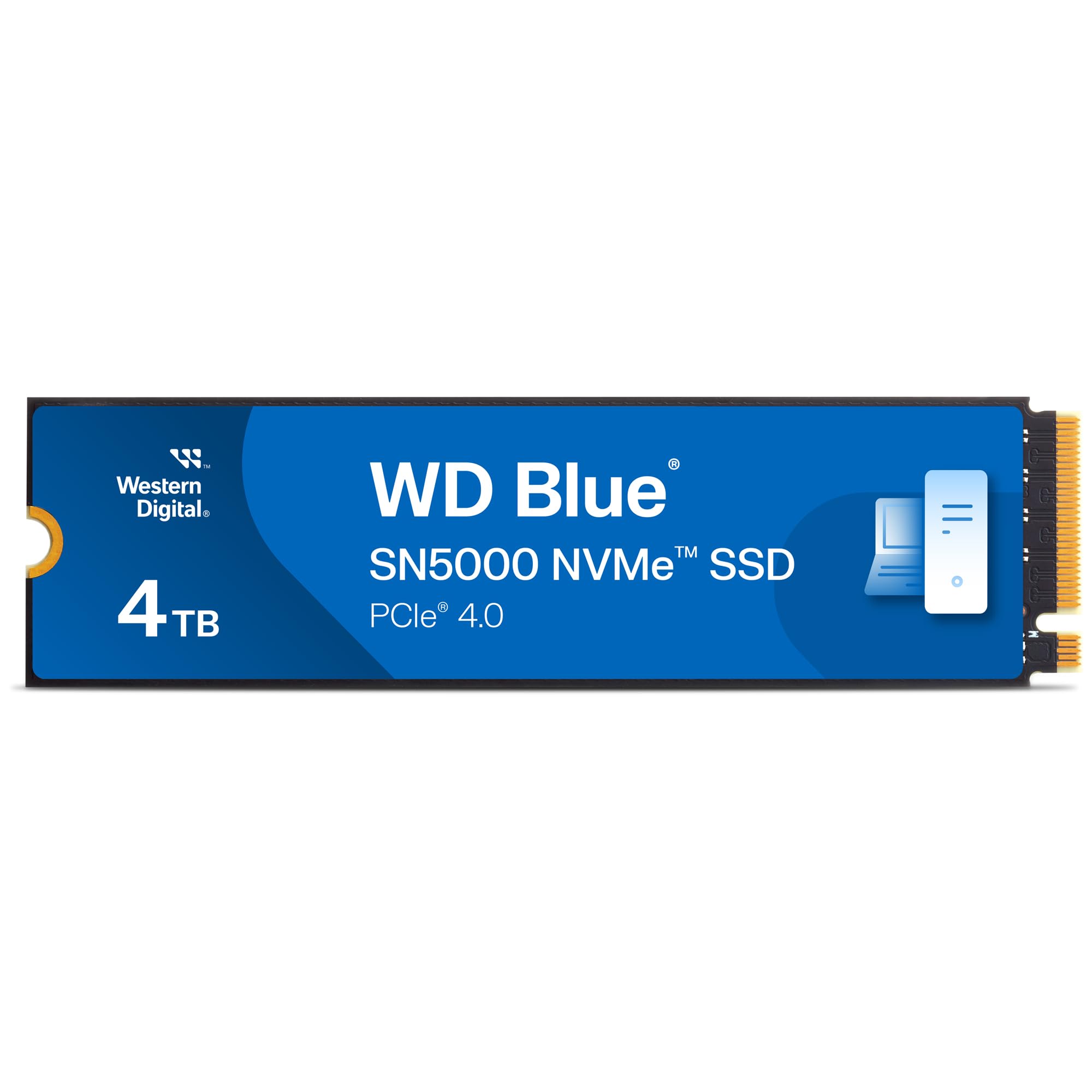 Western Digital 4TB WD Blue SN5000 NVMe Internal Solid State Drive SSD - PCIe Gen 4.0, M.2 2280, Up to 5,500 MB/s - WDS400T4B0E [New Generation]