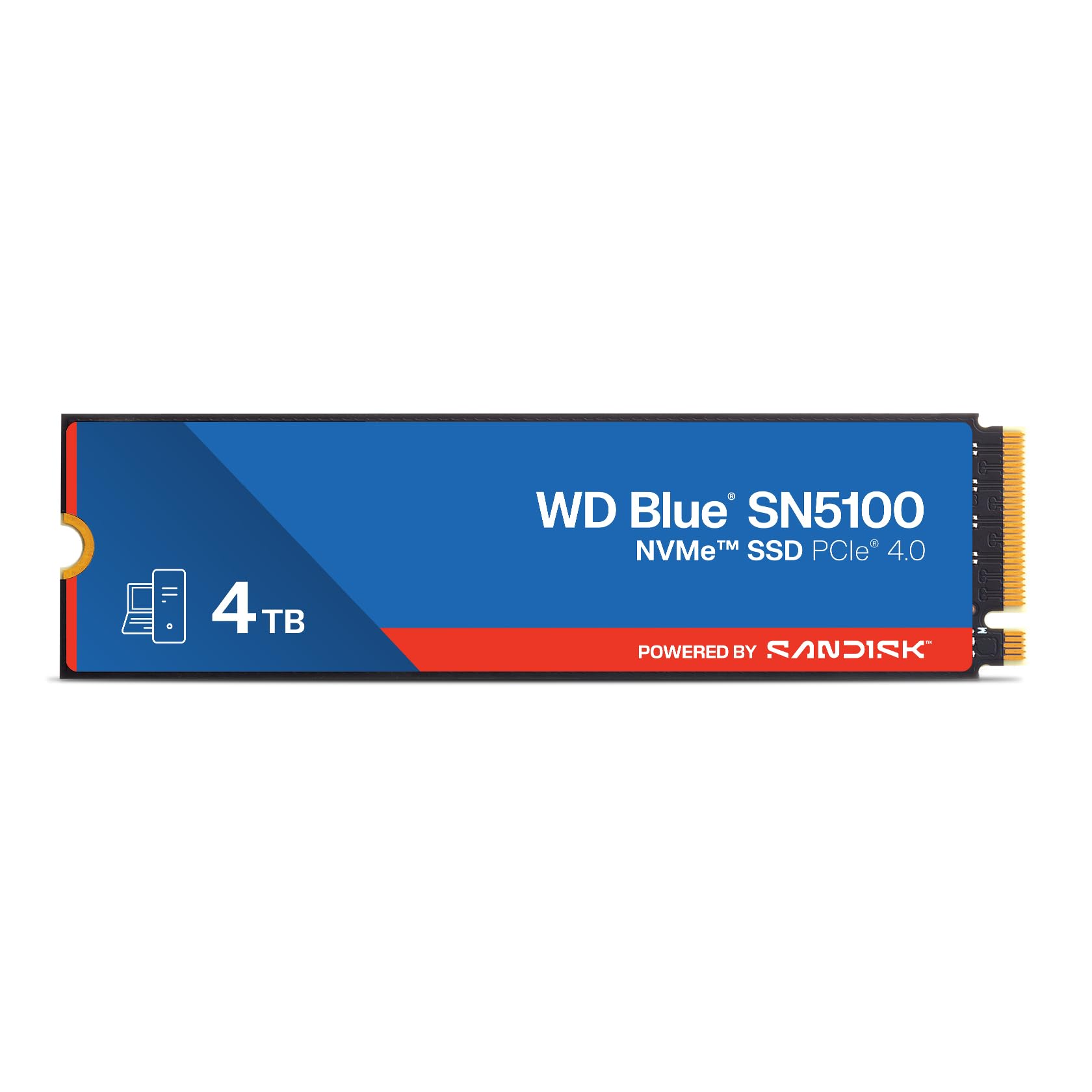 WD Blue 4TB SN5100 NVMe SSD - M.2 2280, PCIe Gen 4.0, Internal Solid State Drive - Read Speeds Up to 6,900MB/s, Upgrade Storage for PC/Laptops - WDS400T5B0E