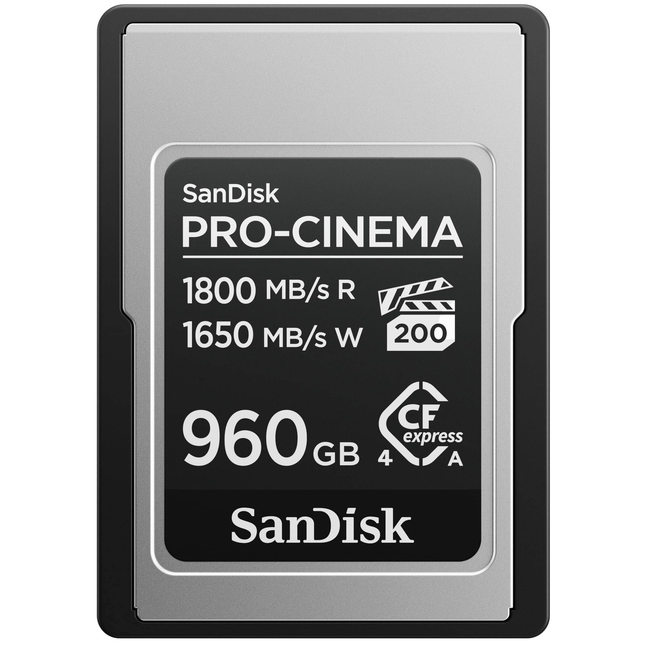 SanDisk 960GB PRO-Cinema CFexpress Type A Card - Up to 1800MB/s Read Speeds & Up to 1650MB/s Write Speed, Type A Memory Card, 4K/6K/8K Video Capture - SDCFEA-960G-GN4NN