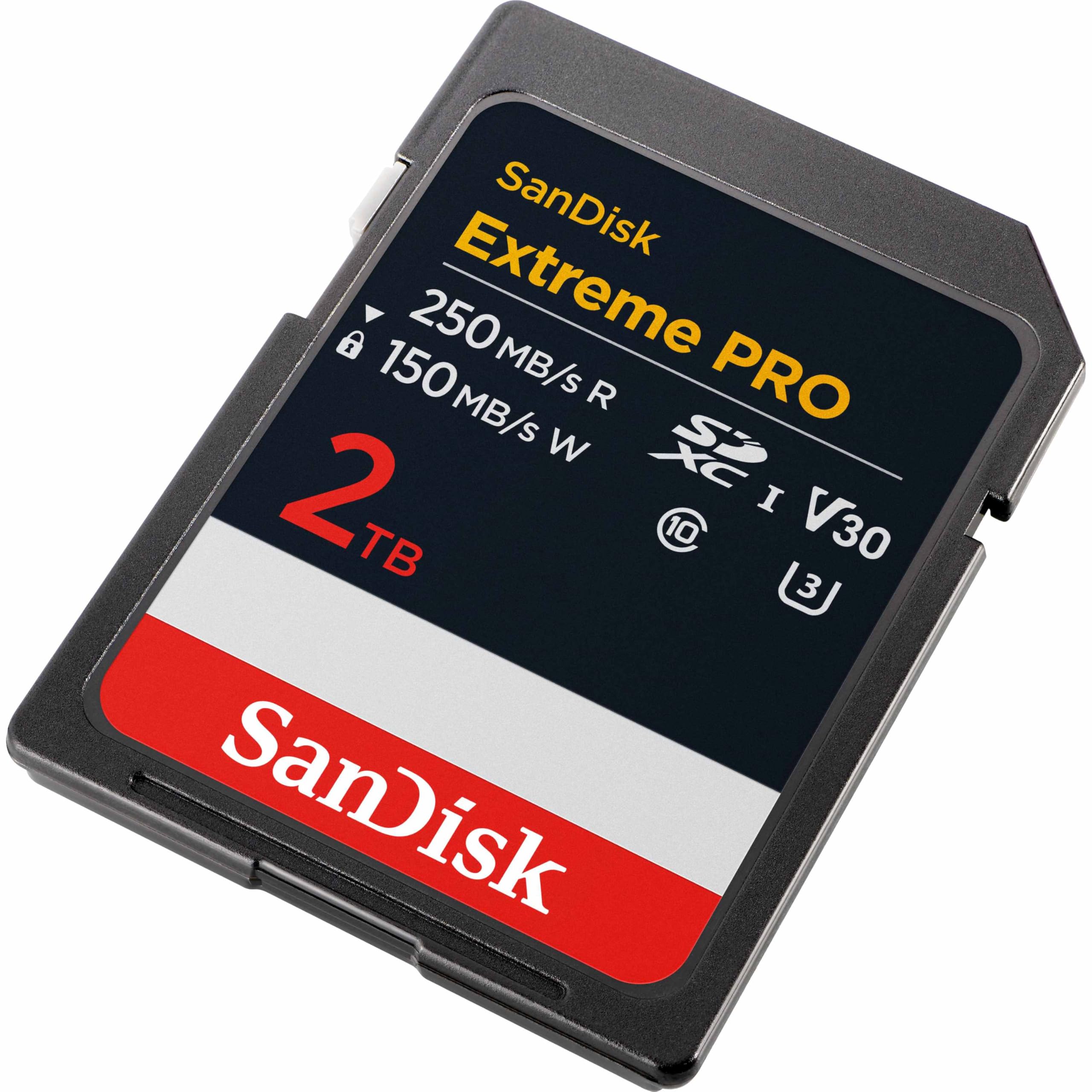 SanDisk 2TB Extreme PRO SDXC UHS-I Memory Card - Up to 250MBs - C10, U3, V30, 4K UHD, SD Card - SDSDXXD-2T00-GN4IN