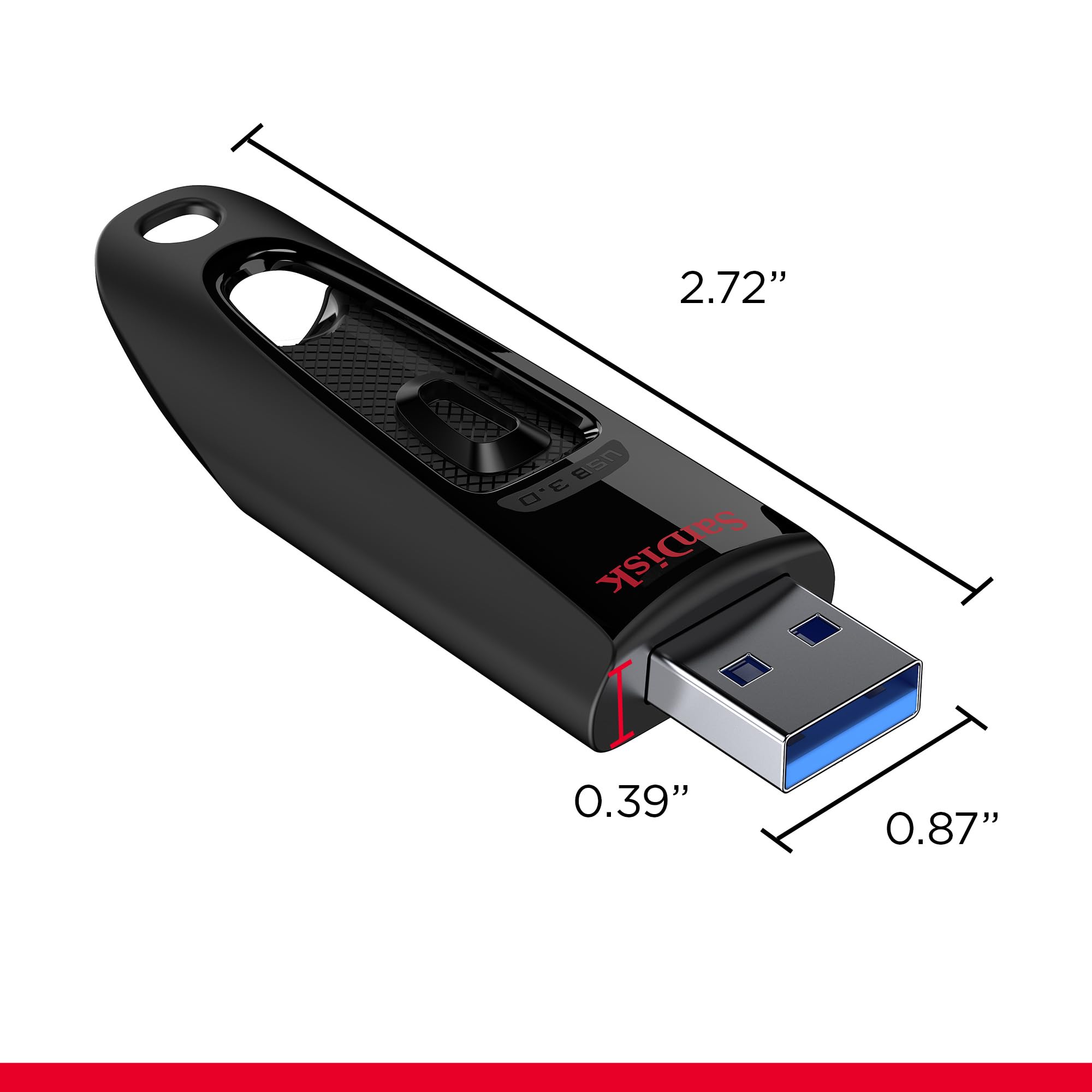 SanDisk 1TB Ultra USB 3.0 Flash Drive - Up to 130MB/s Read speeds - Black - SDCZ48-1T00-G46