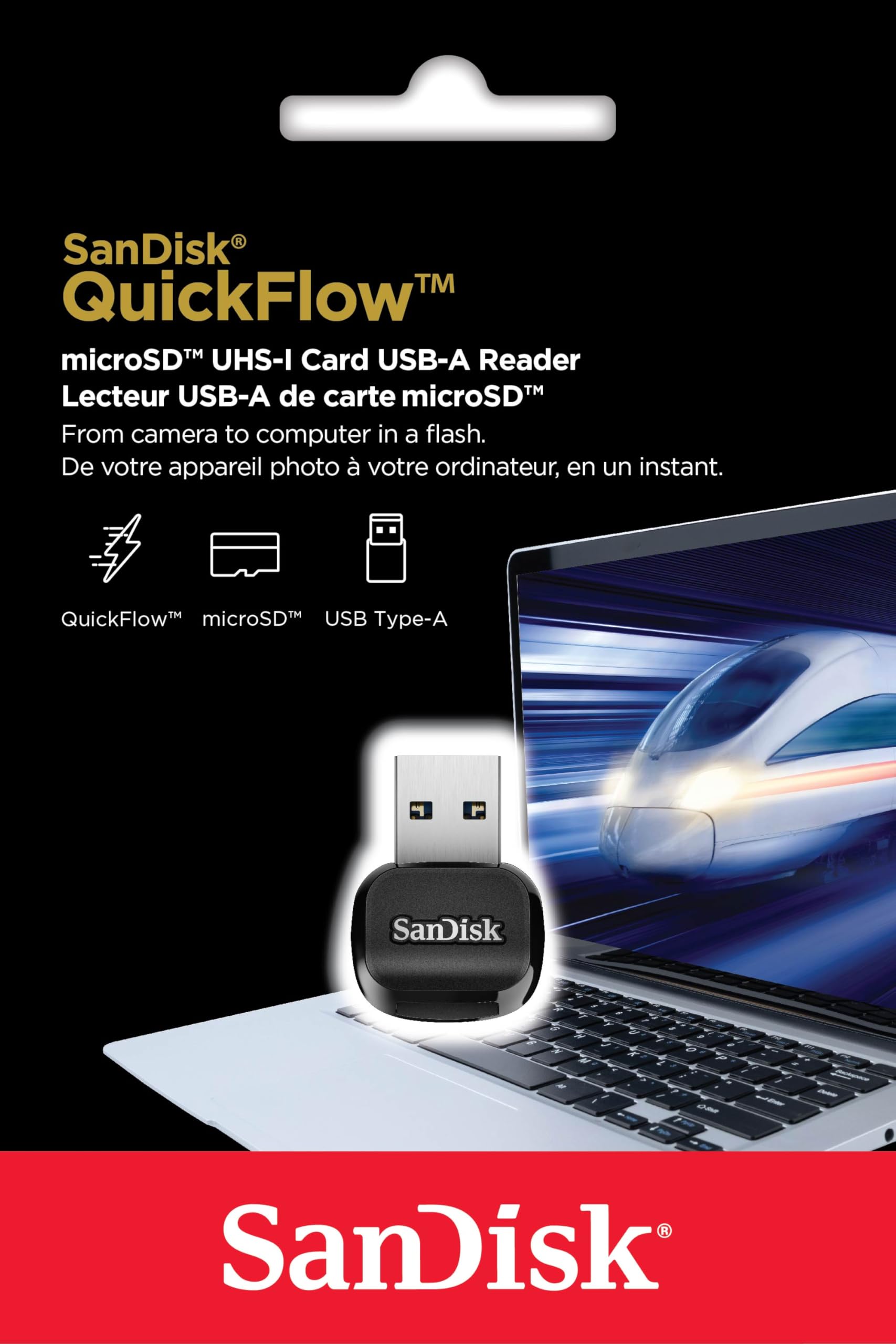 SanDisk QuickFlow microSD UHS-I Card USB-A Reader - SDDR-B731-GN6NN 3 SanDisk QuickFlow microSD UHS-I Card USB-A Reader - SDDR-B731-GN6NN