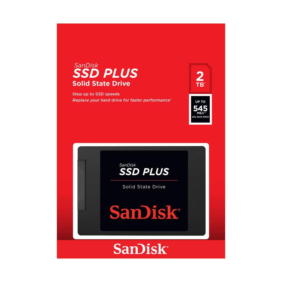 SanDisk 2TB SSD Plus 2.5" SATA SSD, Internal SSD, Read speeds up to 545 MB/s, SATA III 6GB/s, Easy Upgrade